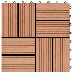 vidaXL 11 pcs Decking Tiles WPC 30x30 cm 1 sqm Teak Colour