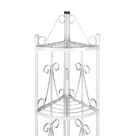 vidaXL Corner Plant Rack White 14.2"x23.6"