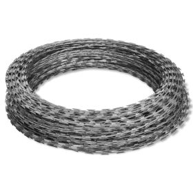 vidaXL Razor Wire Helical Wire Roll Galvanized Steel 328.1'