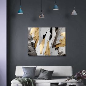 Framed Canvas Wall Art Decor Abstract Style Painting, Gold and Silver Color Painting , Decor-Ready To Hang