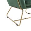 Keira 29.5" Green Velvet Accent Chair with Metal Base