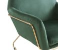 Keira 29.5" Green Velvet Accent Chair with Metal Base