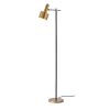 Stery Matte Black & Gold 1-Light Metal Cone Shade Floor Lamp