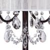 Elegant Sheer Shade Floor Lamp w/ Hanging Crystal LED Bulbs