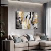 Framed Canvas Wall Art Decor Abstract Style Painting, Gold and Silver Color Painting , Decor-Ready To Hang