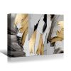 Framed Canvas Wall Art Decor Abstract Style Painting, Gold and Silver Color Painting , Decor-Ready To Hang