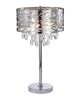 Malati Chrome Crystal Accent 3 Light Steel Table Lamp Wish Metal Shade