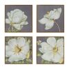 Set of 4 White and Gold Botanical Wall Art Prints, Home Decor for Living Room Dining Room Bedroom Hallway, 20' x 20'