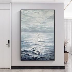 Hand Painted Abstract Landscape Oil Painting Oil Painting Seascape Clouds Nordic Wall Art Picture Modern Living Room Decor (size: 150x220cm)