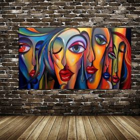 Top Selling Handmade Abstract Oil Painting Wall Art Modern  Figure Picture Canvas Home Decor For Living Room No Frame (size: 90x120cm)