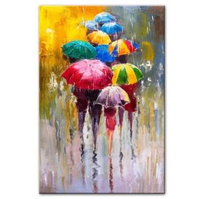 100% Hand Painted Abstract Oil Painting Wall Art Modern Figure Rain view On Canvas Home Decoration For Living Room No Frame (size: 100x150cm)