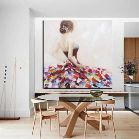 Hand Painted Oil Paintings Hand Painted Wall Art Abstract Modern Nude Girl Naked Girl  Living Room Hallway Luxurious Decorative Painting (size: 120x120cm)