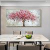 Handmade Oil Painting On Canvas Wall Art Decoration Modern Abstract Red Tree Picture For Home Decor Rolled Frameless Unstretched Painting