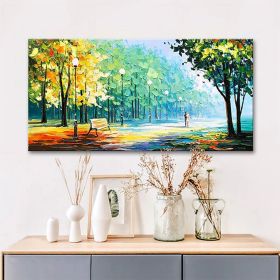 Hand Oil Painting Large Size Abstract Trees Landscape Oil Painting On Canvas Modern Pop Art Wall Picture For Home Decoration (size: 60x120cm)