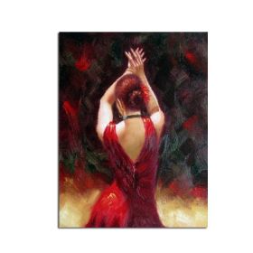 Hand Painted Abstract Oil Painting Wall Art Modern Contemporary Dancing Girl Picture Canvas Home Decor For Living Room No Frame (size: 60x90cm)