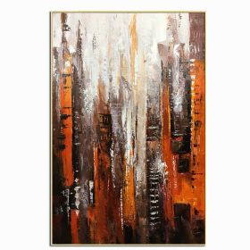 Hand Painted  Red Black White Abstract Oil Painting Minimalist Modern On Canvas Wall Art Decorative For Living Room No Frame (size: 70x140cm)