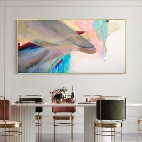 Large Brightly Colored Painting Adorns The Living Room Modern Decorative Pictures Home Good Canvas Wall Art Painting No Framed (size: 100x150cm)