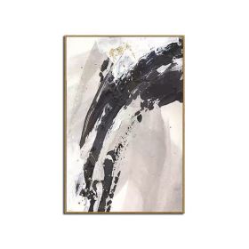 100% Hand Painted Abstract Oil Painting Wall Art Modern Black and White Style On Canvas Home Decoration For Living Room No Frame (size: 60x90cm)