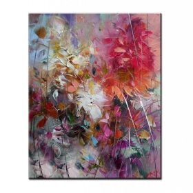 100% Hand Painted Abstract Oil Painting Wall Art Modern Colorful Flowers On Canvas Home Decoration For Living Room No Frame (size: 50x70cm)