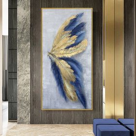 Best 100% Hand Painted Abstract Silver Gold Butterfly Oil Painting Canvas Art Modern Artwork Wall Art Picture Living Room Bedroom (size: 50x70cm)