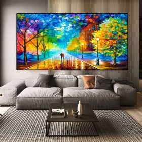 Modern Walking Down The Street Abstract Oil Painting Print On Canvas Nordic Poster Wall Art Picture For Living Room Home Decor (size: 90x120cm)