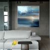 Handmade Oil Painting Abstract Ocean Oil Painting On Canvas Large Wall Art Original Sunset Seascape Painting Modern Living Room Home Decor