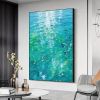 Hand Painted Oil Painting Large Abstract Water Surface Oil Painting on Canvas Original Blue Painting Living Room Home Decor Painting Modern Wall Art