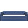 Upholstered Daybed with Trundle;  Wood Slat Support; Upholstered Frame Sofa Bed ;  Twin