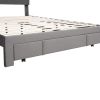 Queen Size Storage Bed Velvet Upholstered Platform Bed with a Big Drawer