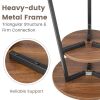 Simple Style 2-Tier Round End Table with Metal Frame