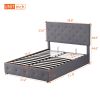 Full size Upholstered Platform bed with a Hydraulic Storage System