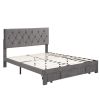 Queen Size Storage Bed Velvet Upholstered Platform Bed with a Big Drawer