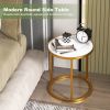 End Table with Metal Frame for Modern Living Room and Bedroom