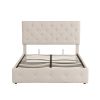 Full size Upholstered Platform bed with a Hydraulic Storage System