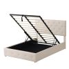 Full size Upholstered Platform bed with a Hydraulic Storage System