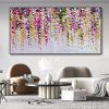 Hand Painted Oil Painting Abstract Floral Texture Canvas Oil Painting Colorful Wall Decor Art Modern Landscape Painting Living Room Decor Oil Painting