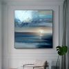 Handmade Oil Painting Abstract Ocean Oil Painting On Canvas Large Wall Art Original Sunset Seascape Painting Modern Living Room Home Decor