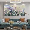 Hand Painted Oil Paintings Hand Painted Wall Art Modern Flowers Blossom Purple Fields Living Room Hallway Bedroom Luxurious Decorative Painting